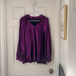 Eloquii Metallic Bow Blouse